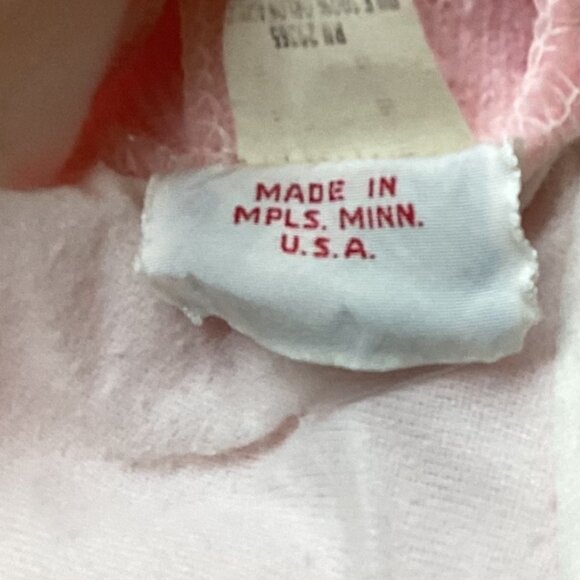 Vintage 80's Wonderalls Pink Fleece Footed Baby Romper - Size 6 mo / 10-15 Lbs - Picture 8 of 8